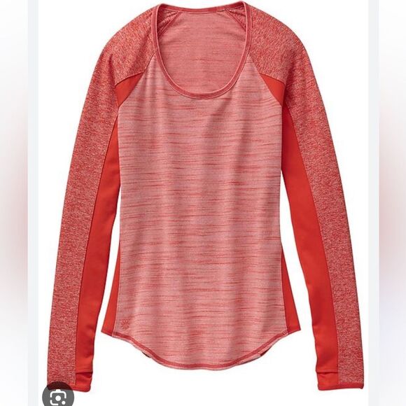 Athleta Running Wild Mix Crew Long Sleeve Scoop-neck Top Thumbholes XS - Picture 15 of 15